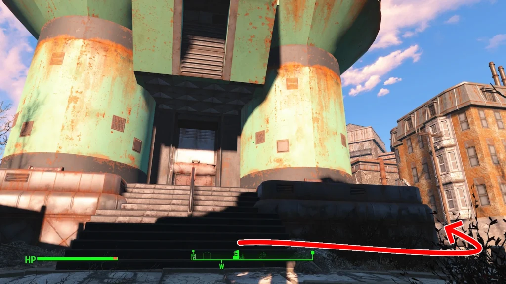 ファストトラベルしたら右前方の道路を進む