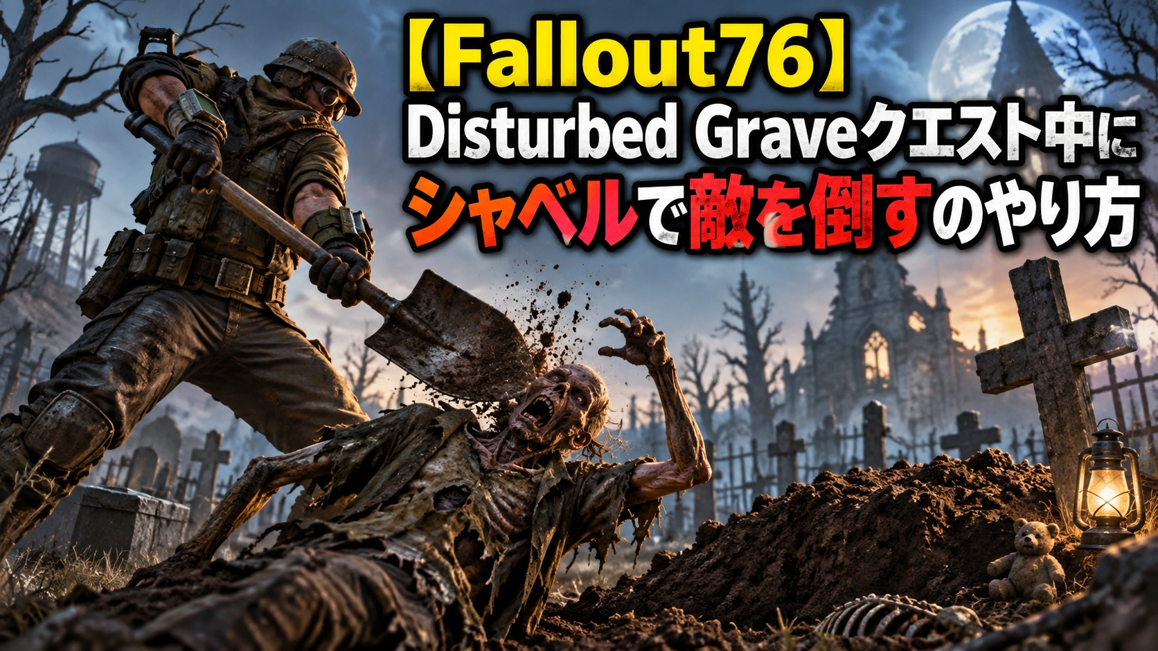 【Fallout76】Disturbed Graveクエスト中にシャベルで敵を倒すのやり方