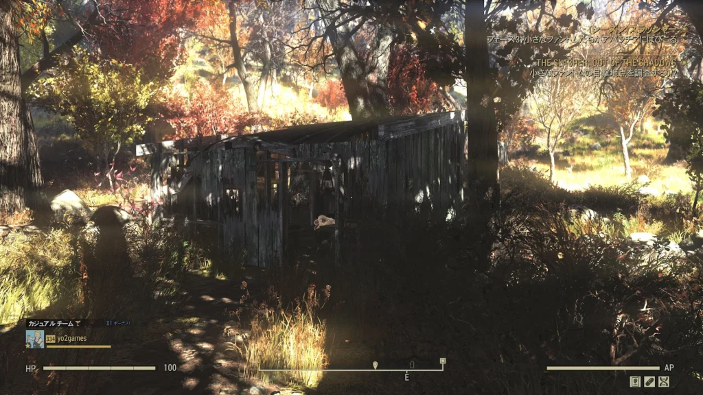 小屋を映したゲーム内スクリーンショット