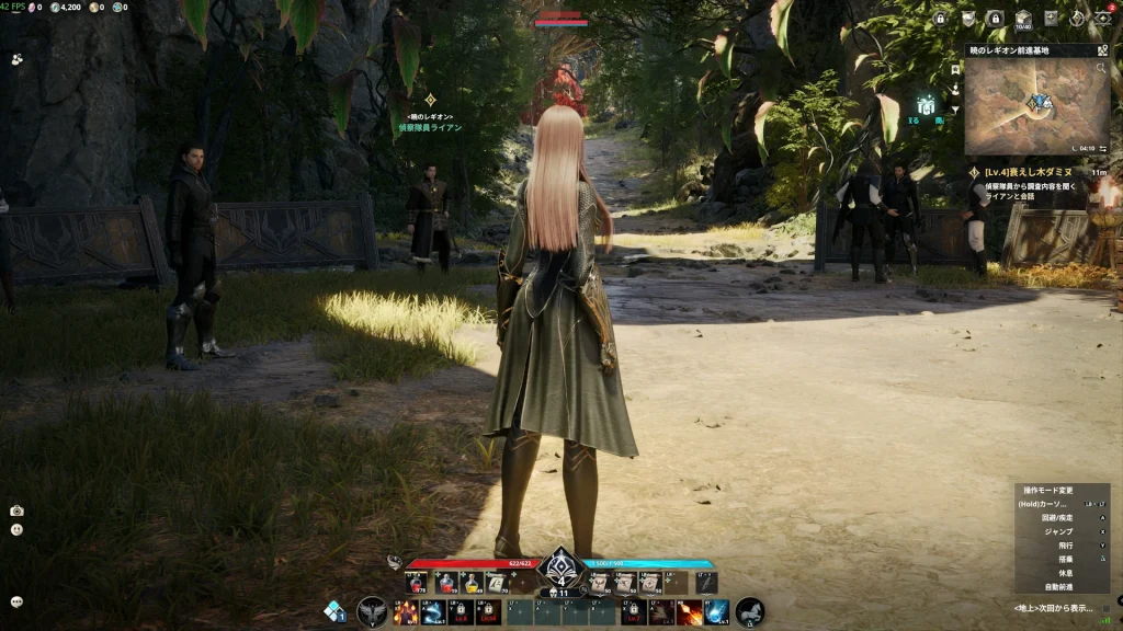 実際にコントローラーでAION2を操作しているシーンのゲーム内スクリーンショット