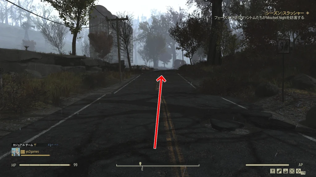 ローケーション前の道路を映したゲーム内スクリーンショット