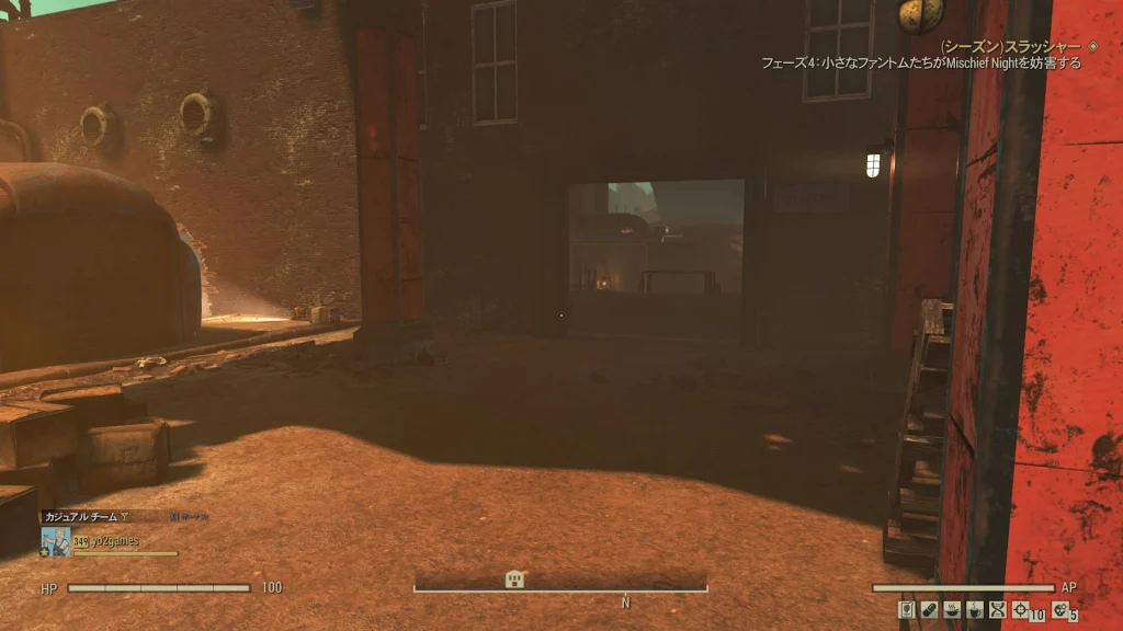 店の裏口を映したゲーム内スクリーンショット